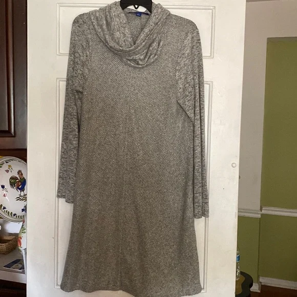 Apt. 9 | Dresses | Apt 9 Grey Heather Cowl Neck Sweater Dress Size Large |  Poshmark